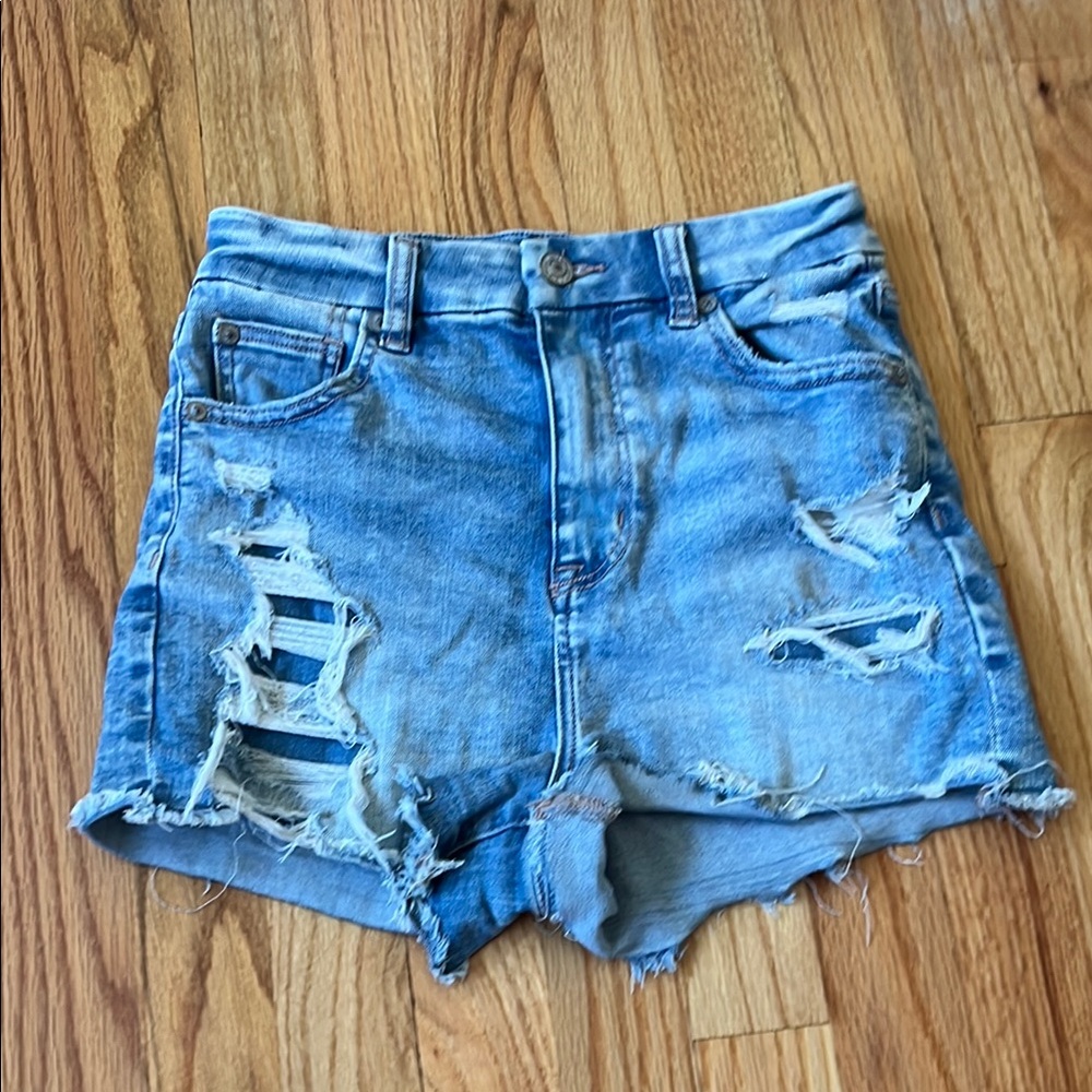 American Eagle By Payless Blue Jean Shorts Distressed Style